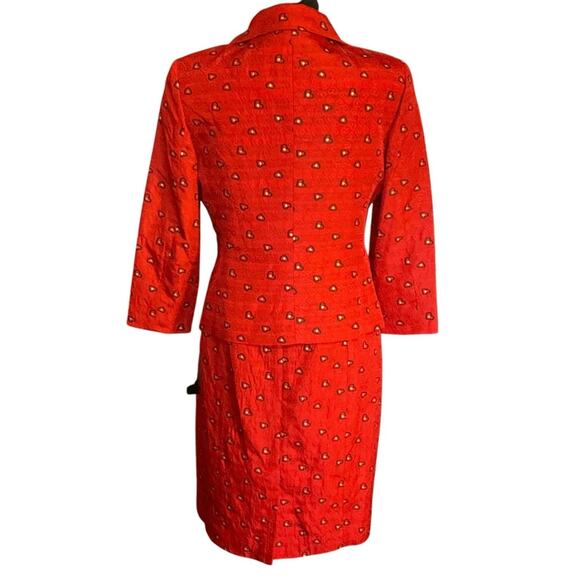 Banu Paris Silk Blend Sheath Dress and Jacket Size 8 Vintage NWT Holiday Hearts - Picture 4 of 16